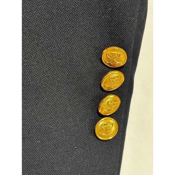 Vtg Palm Beach 42R Navy Blue Hopsack Gold Button Wool Blazer Jacket Sport Coat - Picture 4 of 12